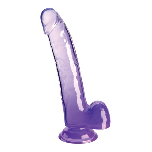 King Cock Clear 9 Inch Cock with Balls in Purple