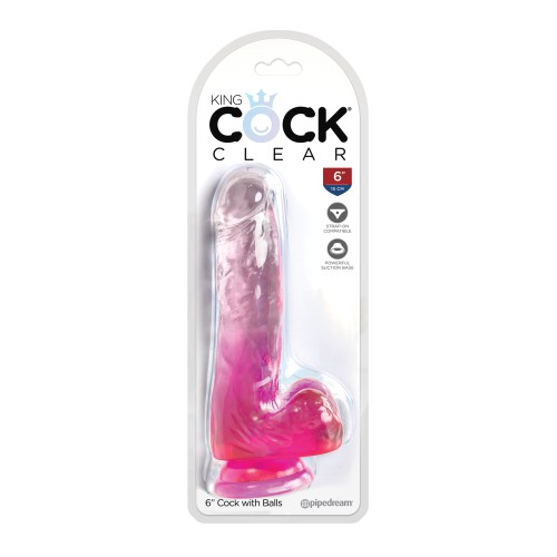 Dildo King Cock Clear de 6" con Ventosa