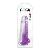 Pene Transparente King Cock de 8" con Testículos Púrpura