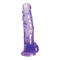 Pene Transparente King Cock de 8" con Testículos Púrpura