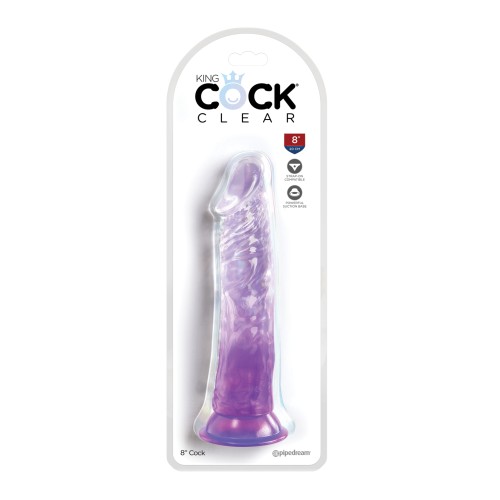 King Cock Clear 8 Inch Cock Purple