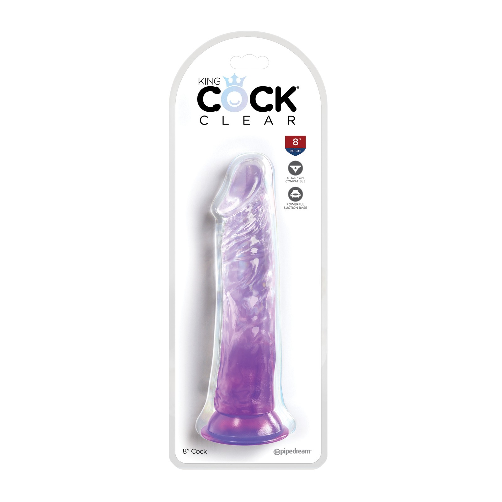 King Cock Clear 8 Pulgadas Pene Púrpura