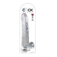 King Cock Clear 11 Inch Dildo with Balls