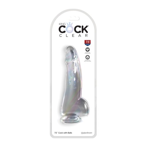 King Cock Clear 7.5" Cock with Balls