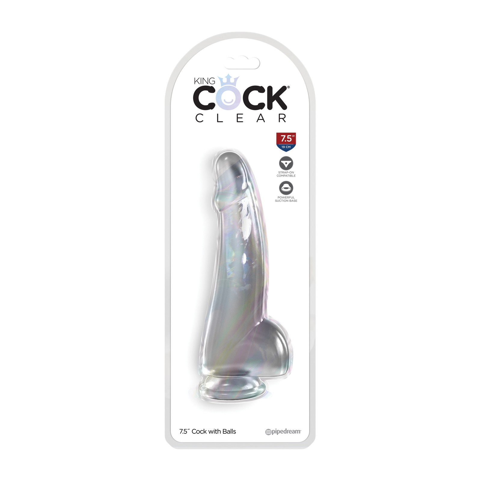 King Cock Clear 7.5" con Testículos