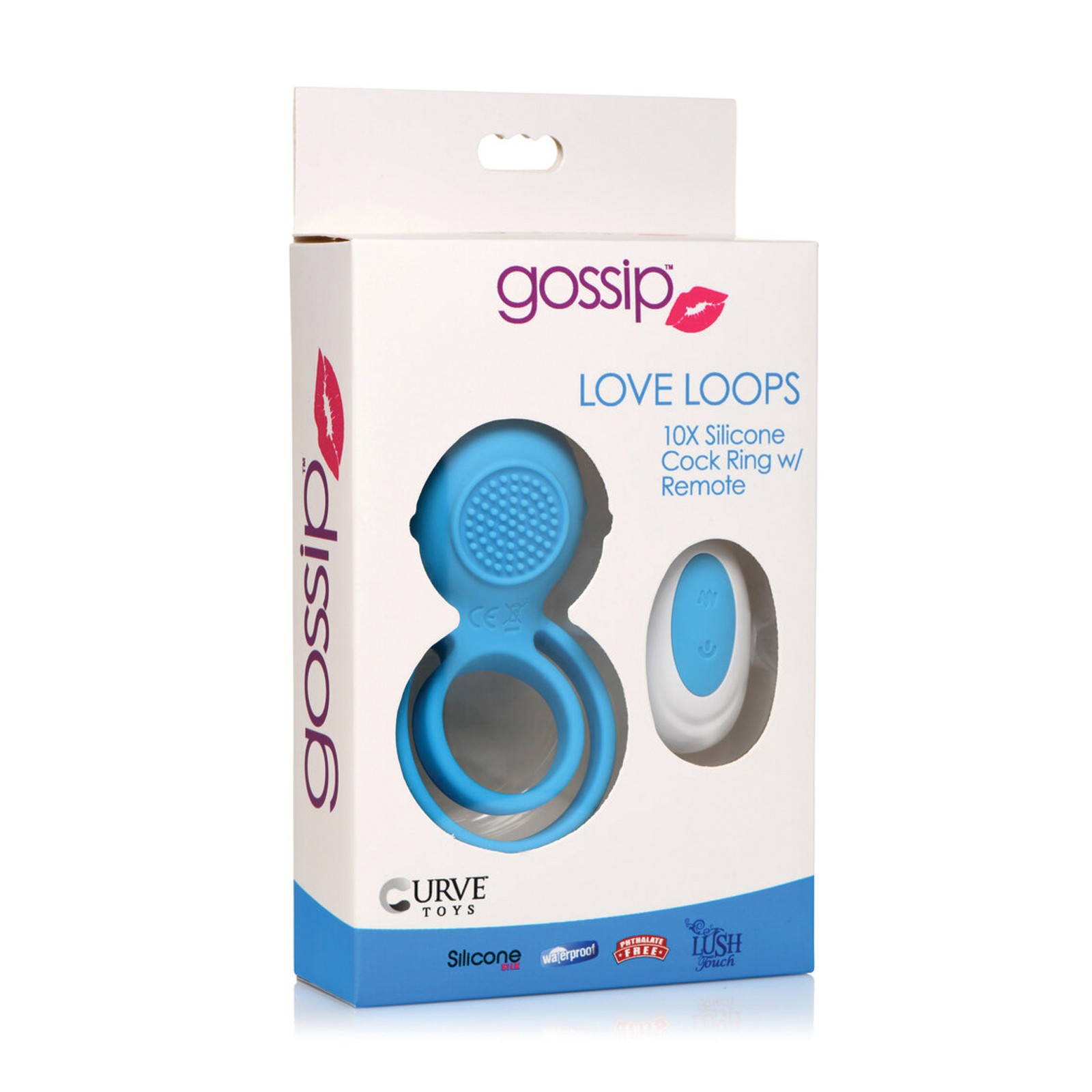 Anillo para el Pene Curve Toys Gossip Love Loops de Silicona con Control Remoto para Mayor Placer