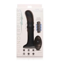 Vibrador de Silicona con Eje Deslizante Negro