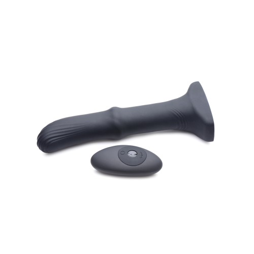 Vibrador de Silicona con Eje Deslizante Negro