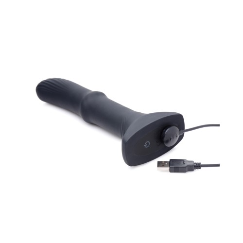 ThunderPlugs Sliding Shaft Silicone Vibrator Black