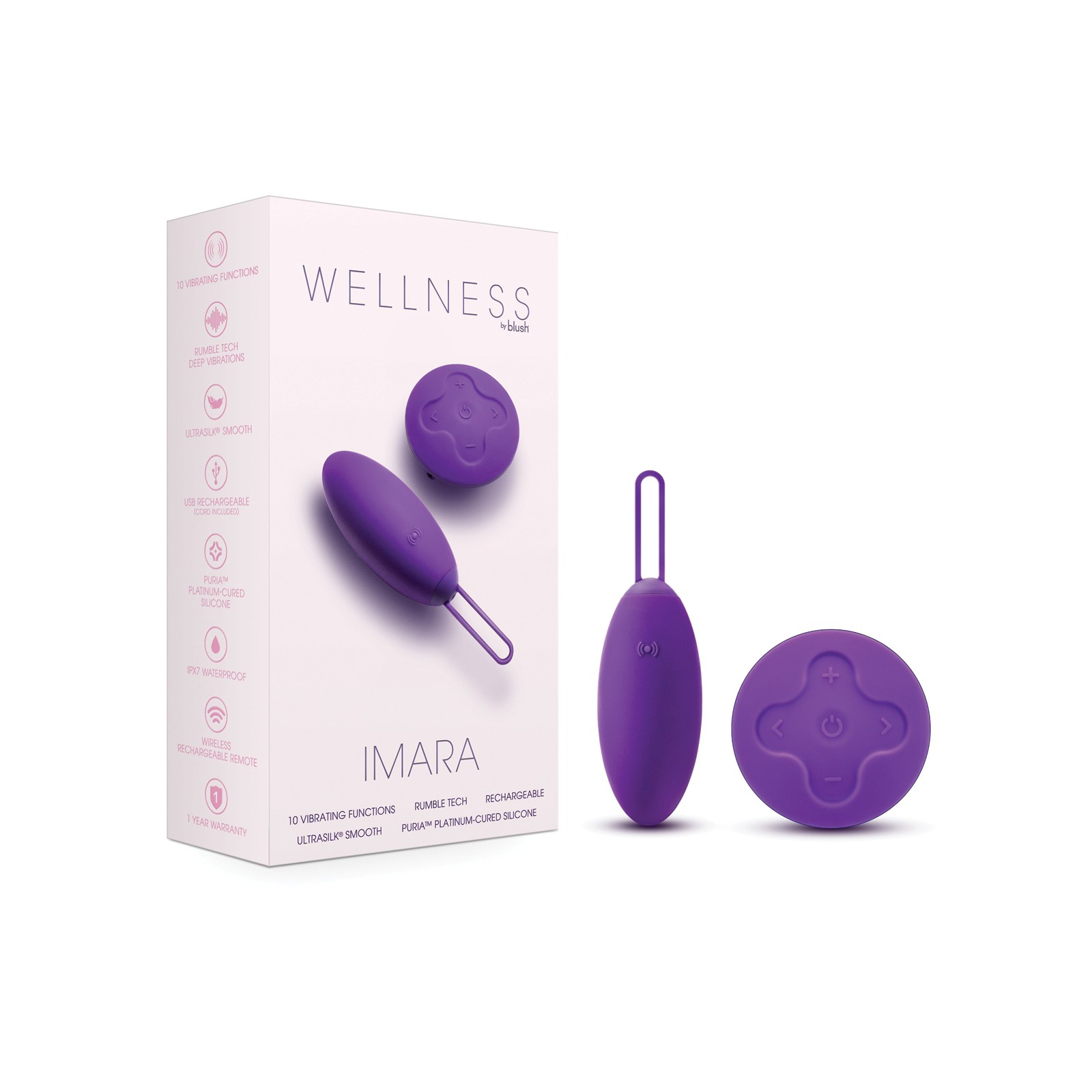 Blush Wellness Imara Vibrating Egg w/Remote - Purple