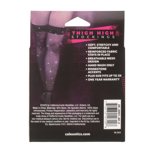 Radiance Plus Size Thigh High Stockings Black