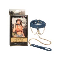 Ride 'Em Premium Denim Collection Collar with Leash