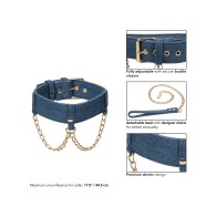 Ride 'Em Premium Denim Collection Collar with Leash