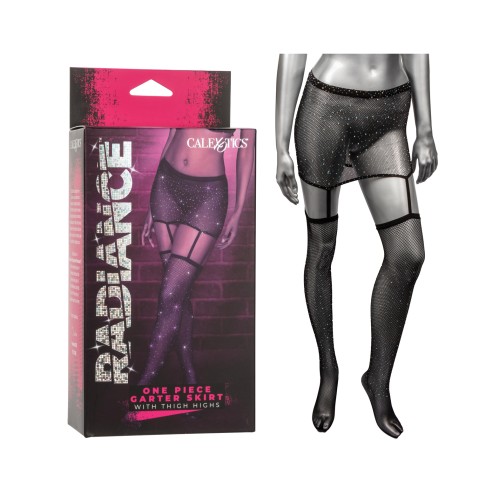 Radiance One Piece Garter Skirt with Thigh Highs for Seduction