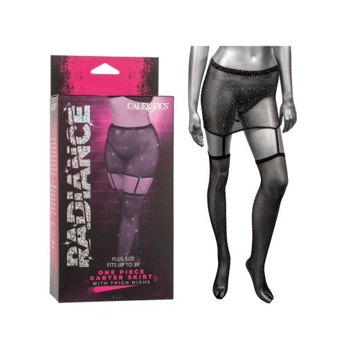 Radiance Plus Size Garter Skirt with Thigh Highs