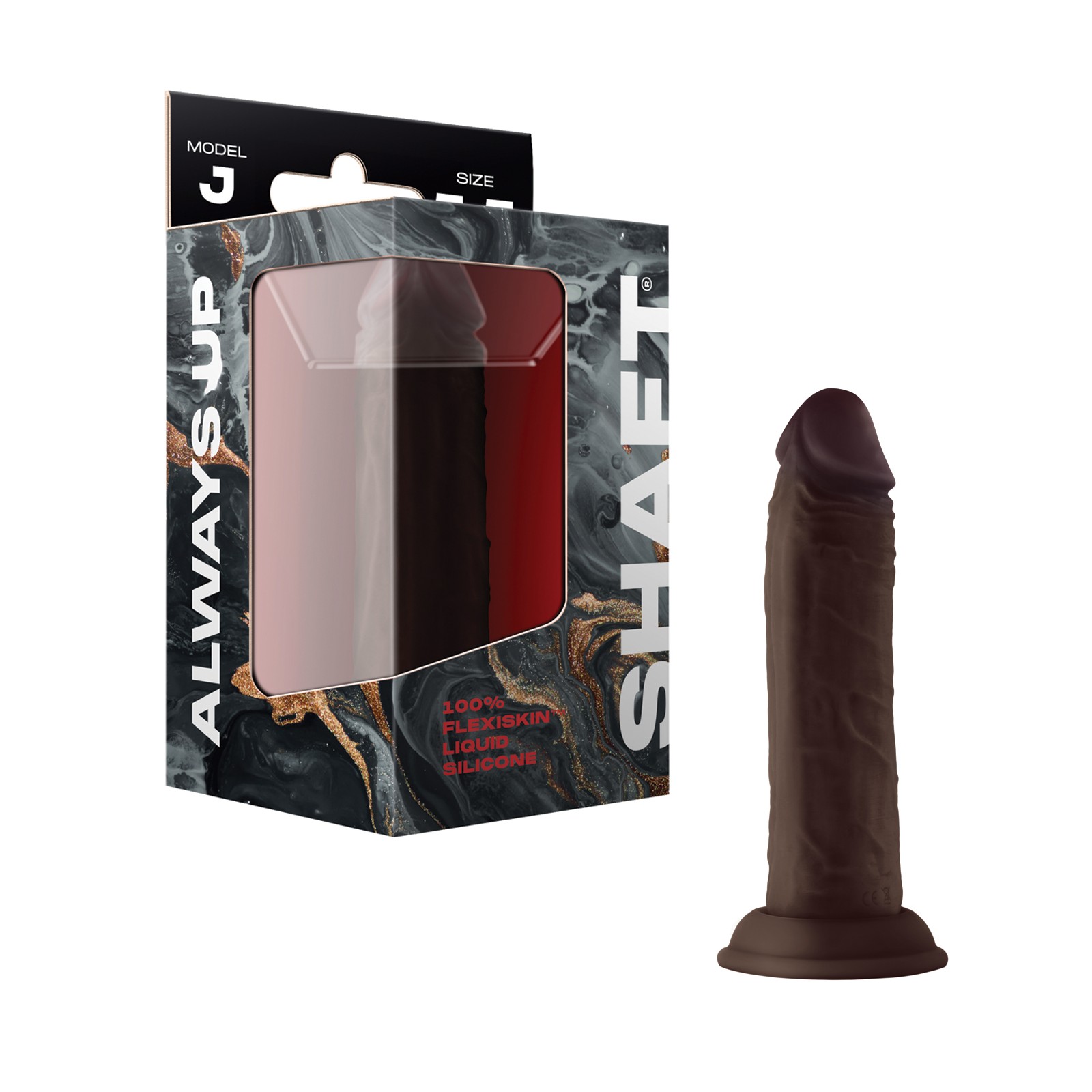 Shaft Model J Flexskin Liquid Silicone Dong Mahogany