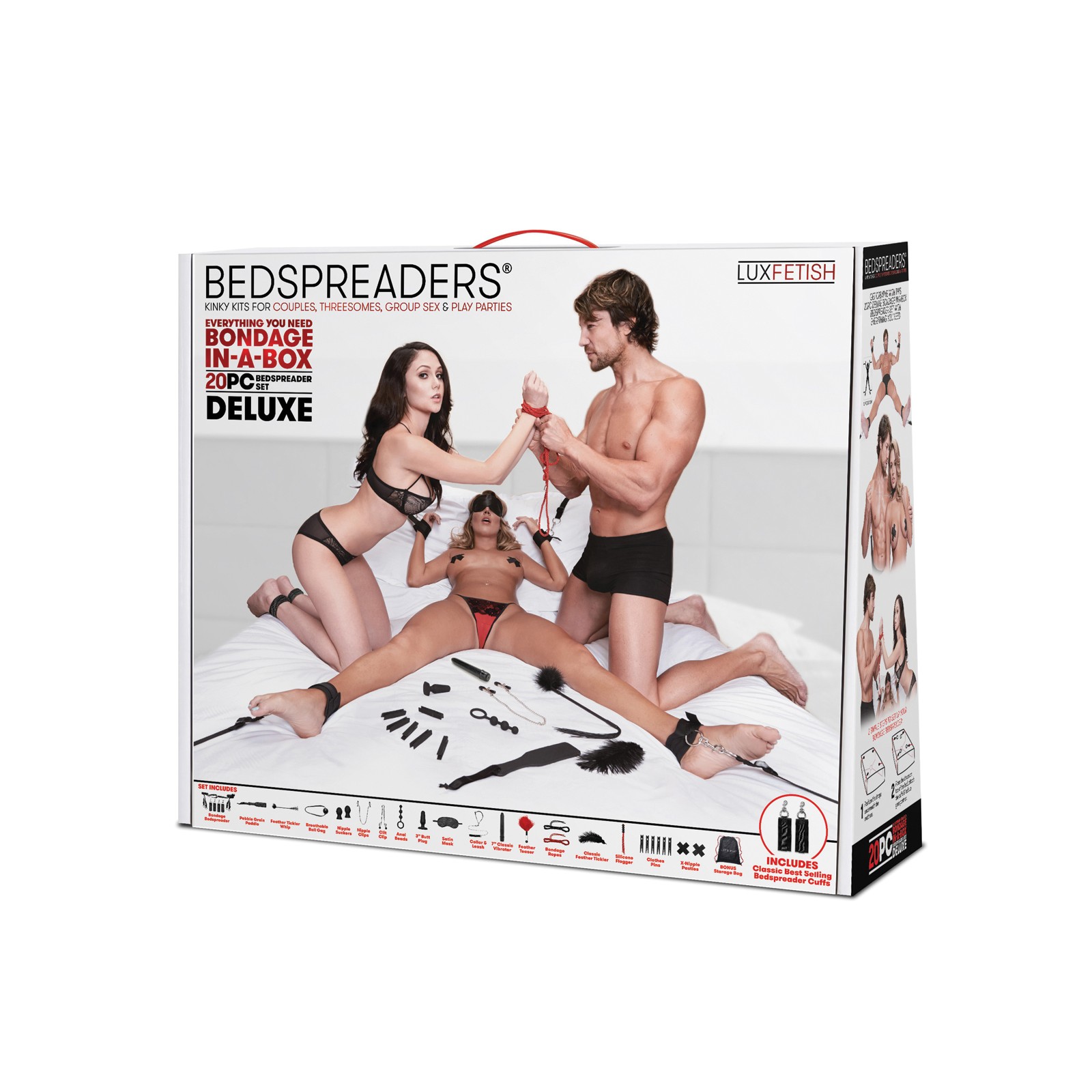 20 Pc Bondage Bedspreaders Set for Kinky Adventures