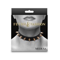 Fetish Fashion Medusa Collar Adjustable Black