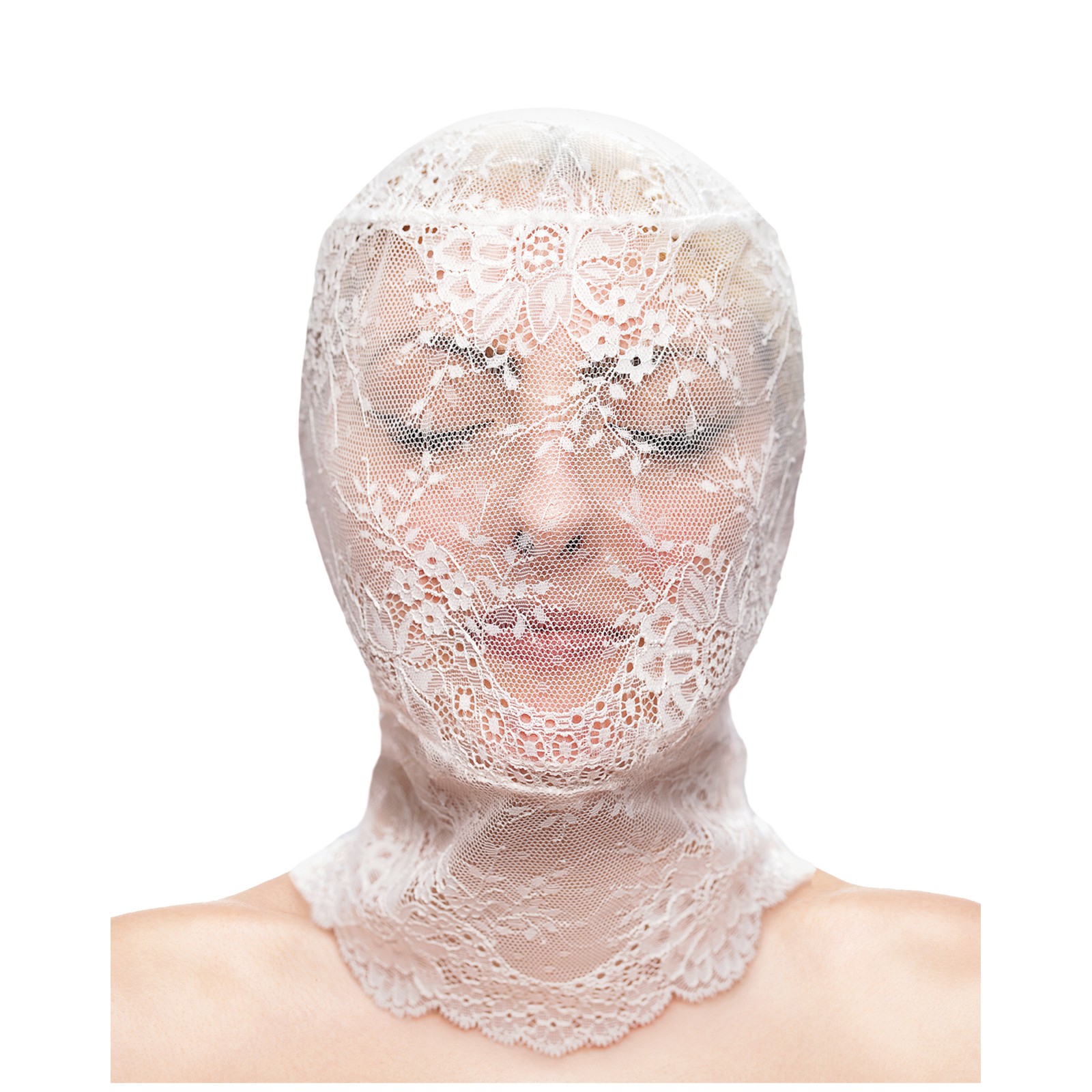 Fetish & Fashion Lace Hood - White