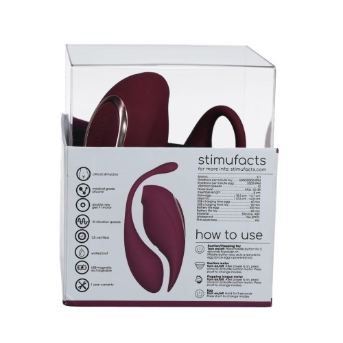 Shots Twitch 2 Remote Control Vibrator - Burgundy