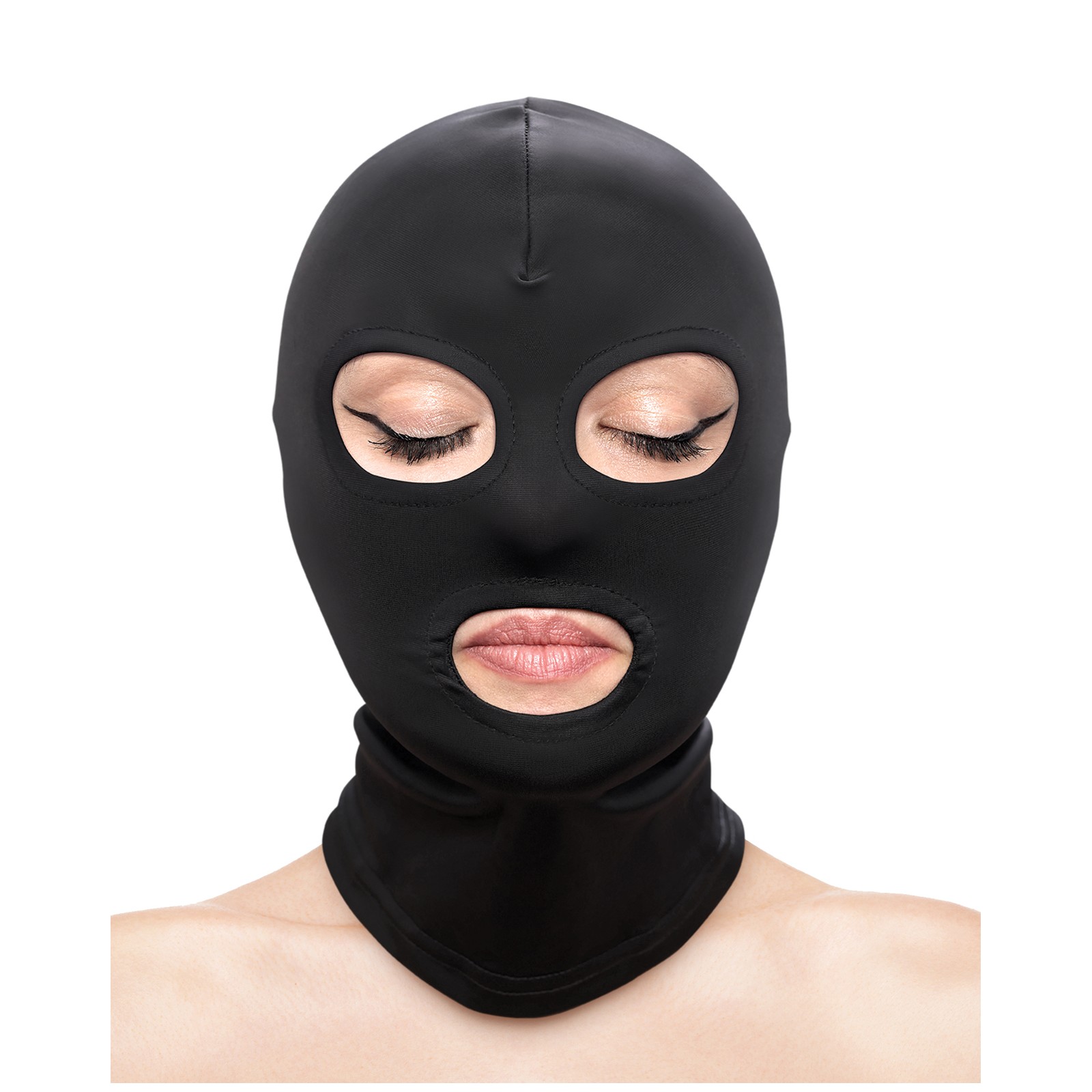 Fetish & Fashion Eyes Mouth Hood Black