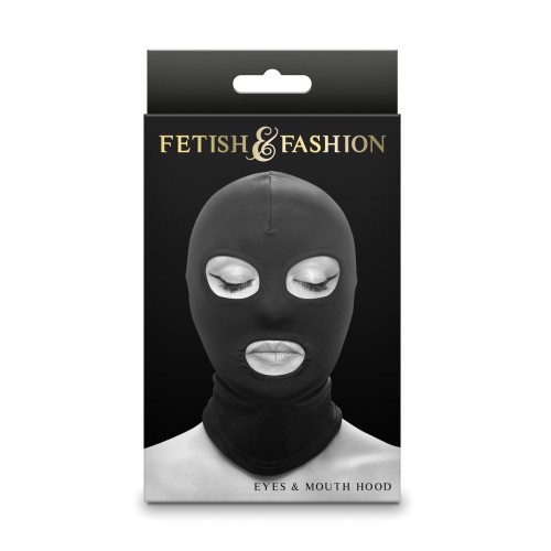 Fetish & Fashion Eyes Mouth Hood Black