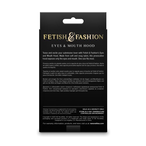 Fetish & Fashion Eyes Mouth Hood Black