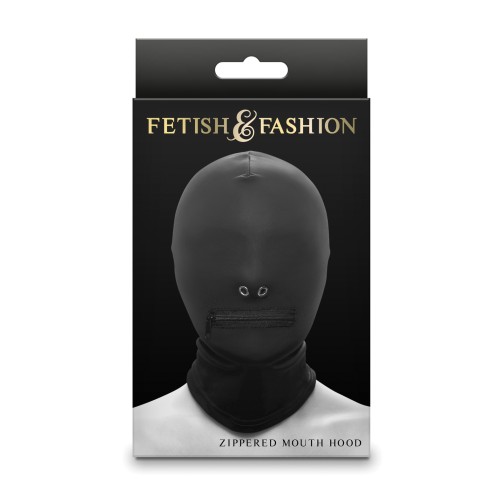 Fetish & Fashion Zippered Mouth Hood for Kinky Play