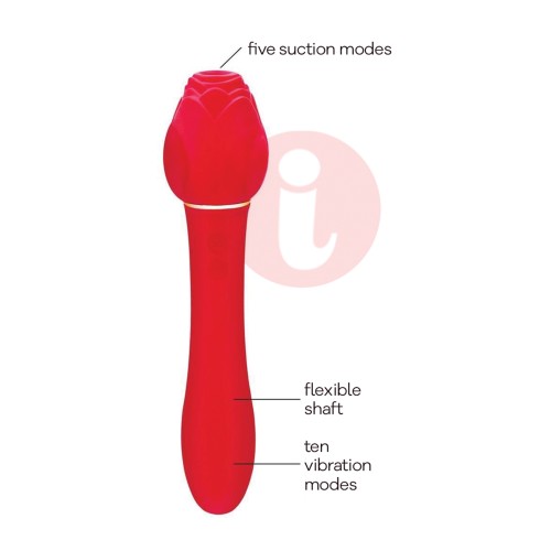 Vibrador Doble Acción Rosa Silvestre Rojo - Producto de Placer