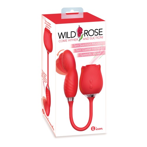 Wild Rose Suction and Come Hither Vibrator Red