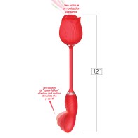 Wild Rose Suction and Come Hither Vibrator Red