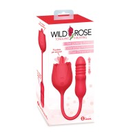 Wild Rose Licking & Thrusting Vibrator - Red