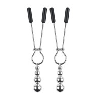 Selopa Beaded Nipple Clamps - Silver