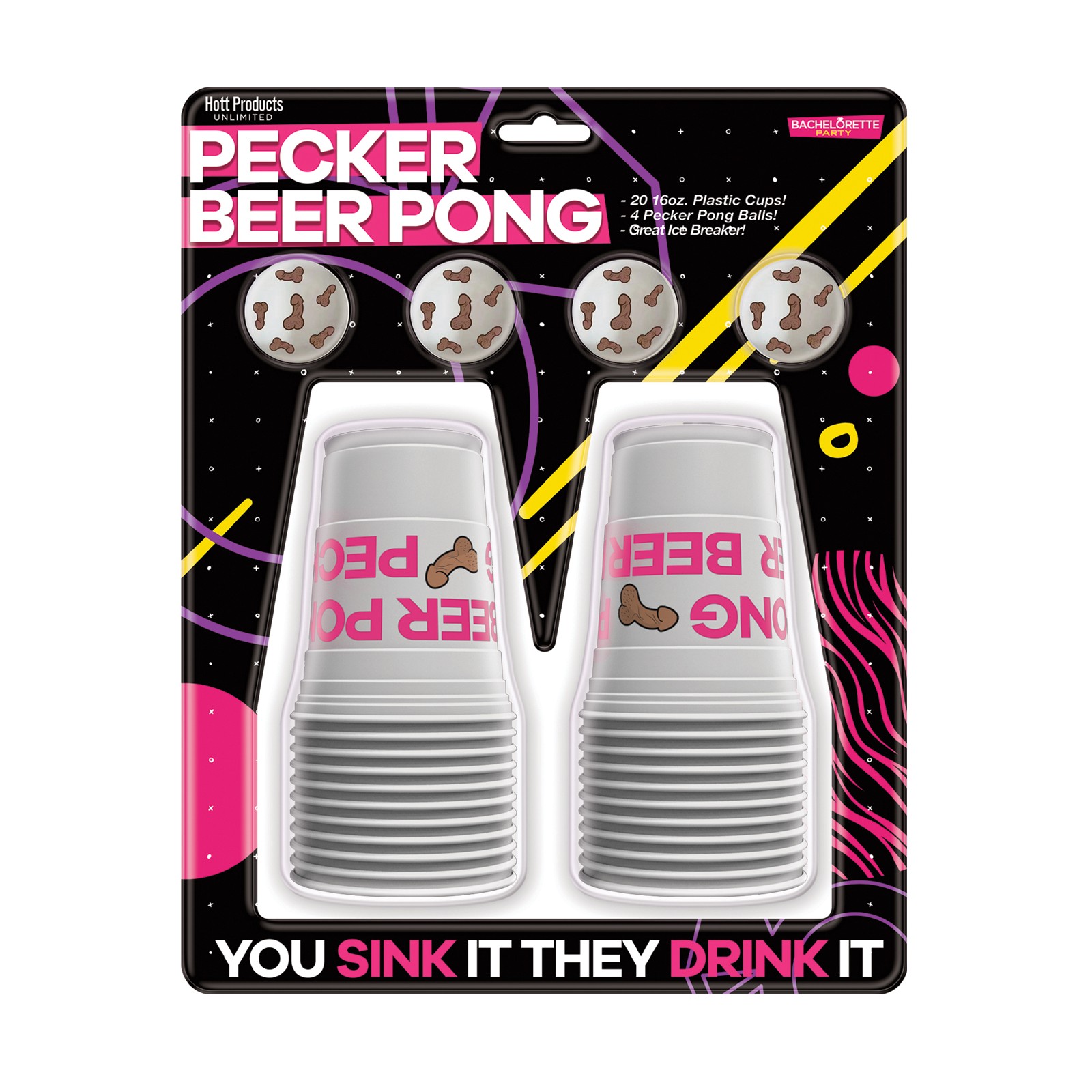 Pecker Beer Pong Balls 4 Pack