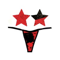 Neva Nude Naughty Knix Flip Sequin G-String Red/Black