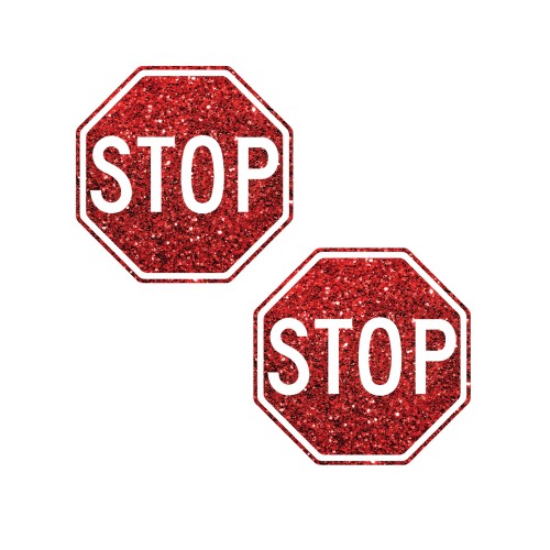 Stop Sign Glitter Pasties - Eye-Catching Fashion