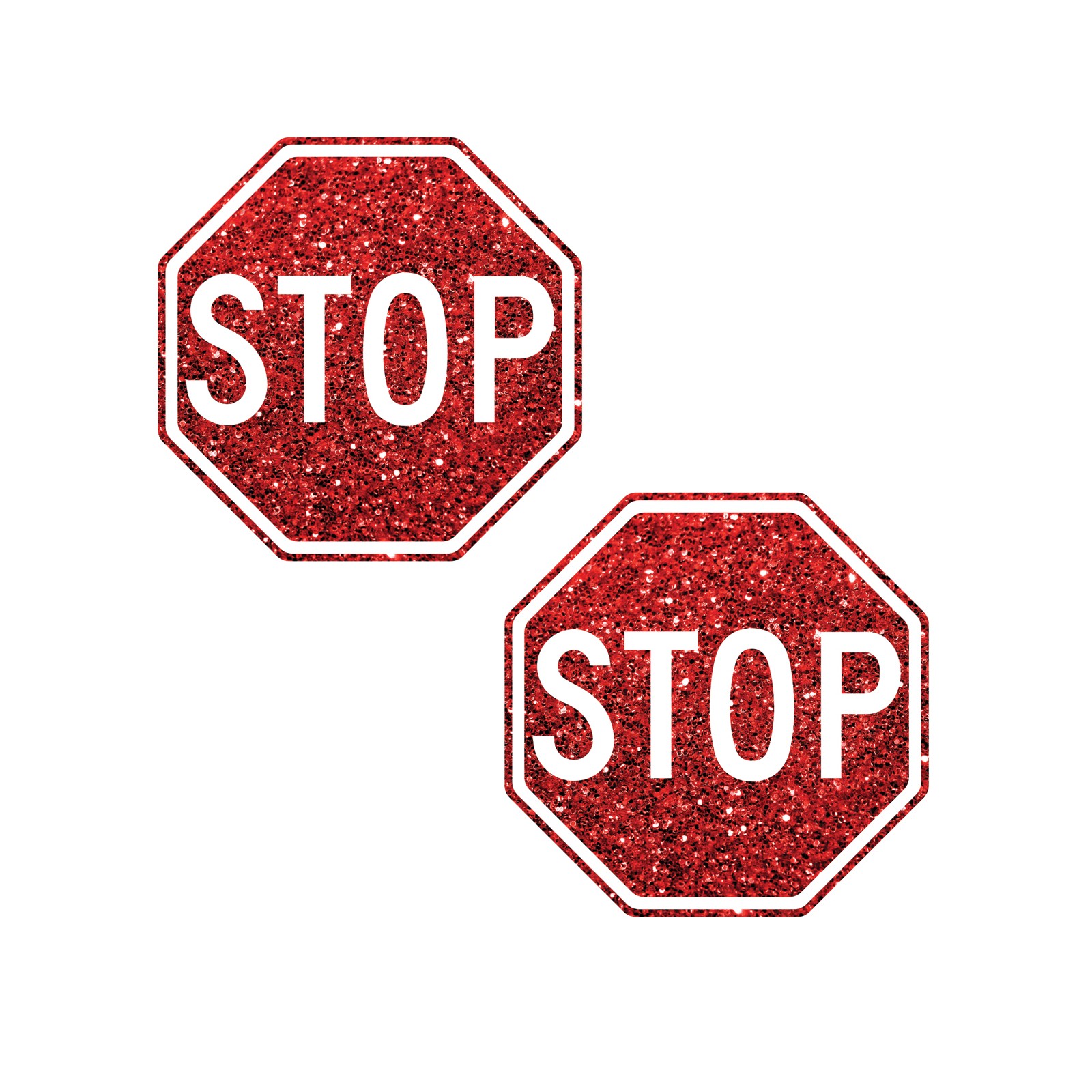 Stop Sign Glitter Pasties - Eye-Catching Fashion