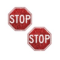 Stop Sign Glitter Pasties - Eye-Catching Fashion