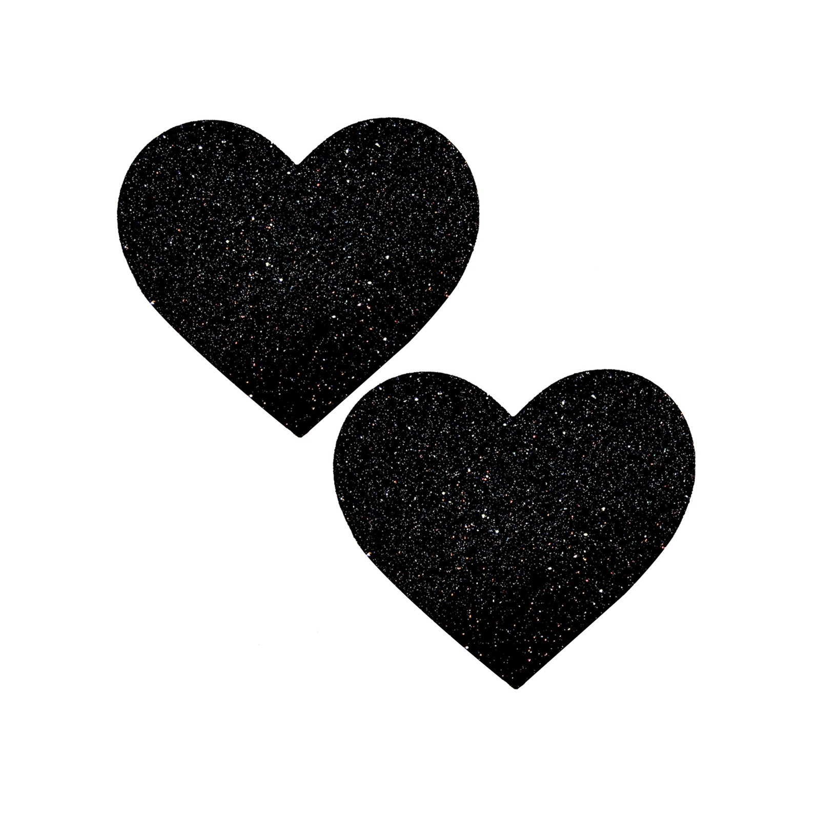 Neva Nude Glitter Heart Pasties Black QN - Bold and Beautiful