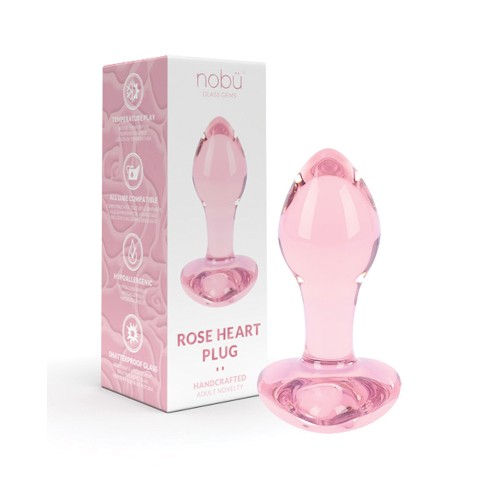 Plug de Corazón Rosa de Cristal Nobu para Placer Elegante