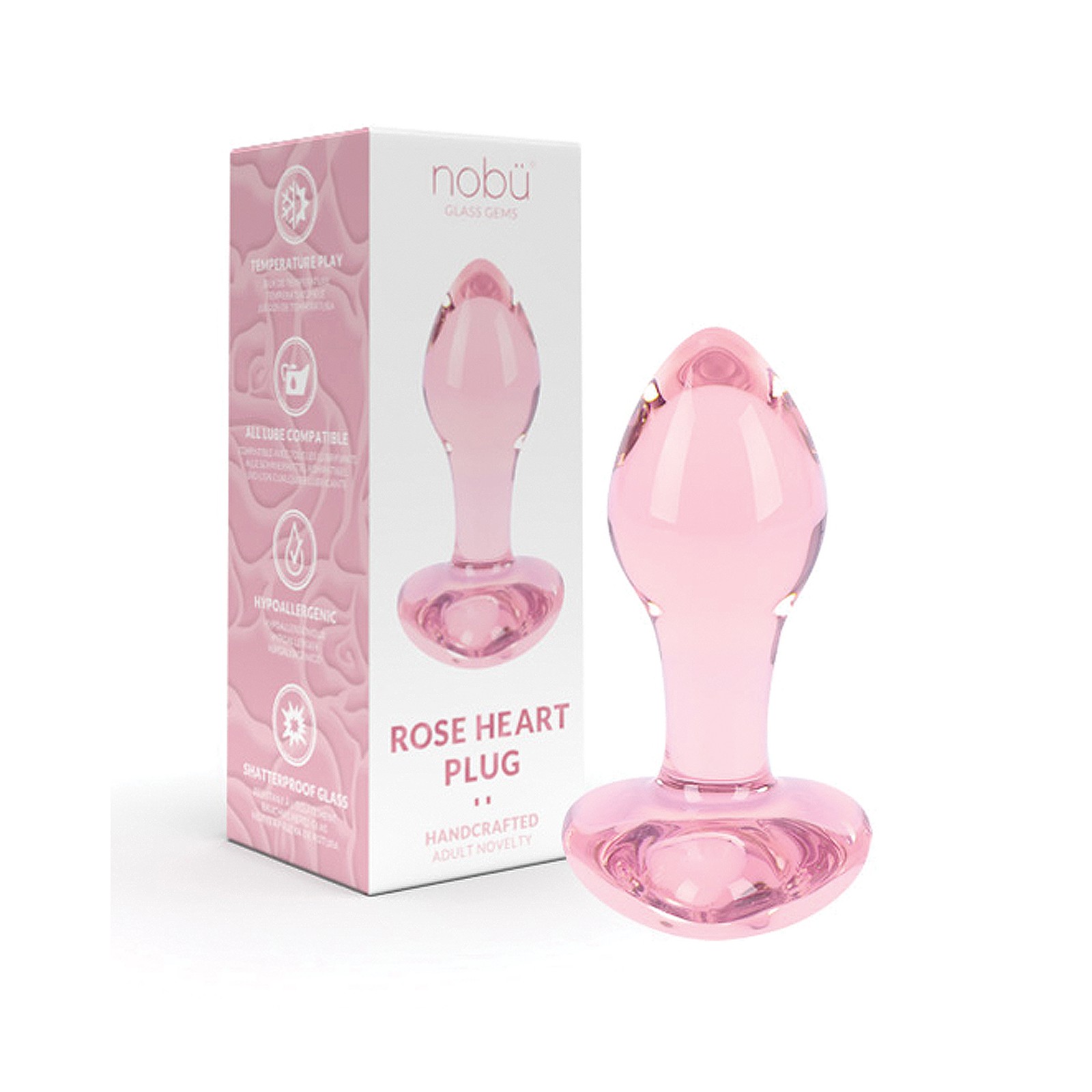 Plug de Corazón Rosa de Cristal Nobu para Placer Elegante