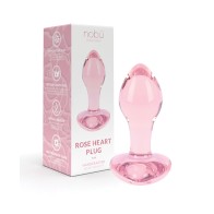 Nobu Rose Heart Glass Plug for Elegant Pleasure