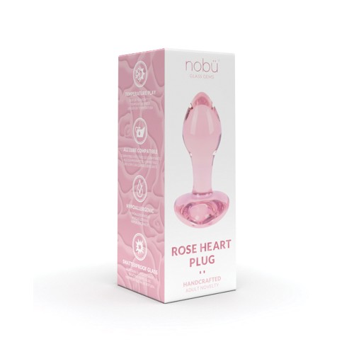 Plug de Corazón Rosa de Cristal Nobu para Placer Elegante