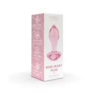 Nobu Rose Heart Glass Plug for Elegant Pleasure