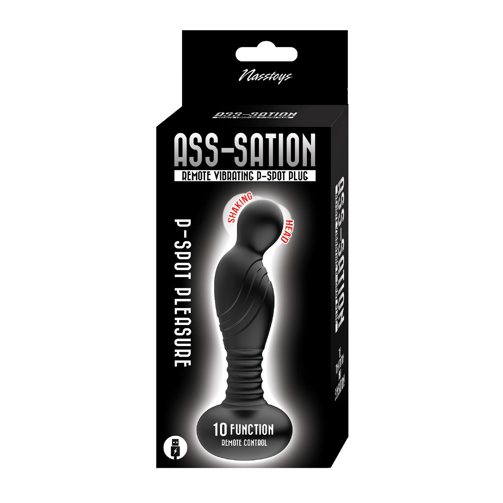 Ass-sation Remote Vibrating P Spot Plug Black