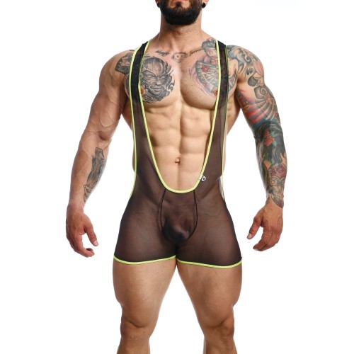 Male Basics MOB Singlet - Black/Lime