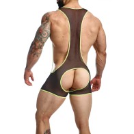 Male Basics MOB Singlet - Black/Lime