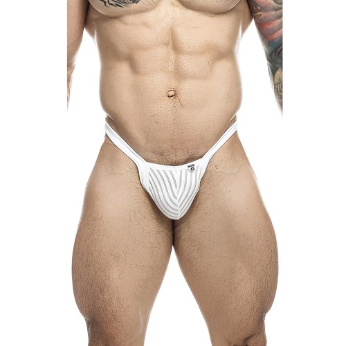 Male Basics Y Buns Thong - Sheer White Large