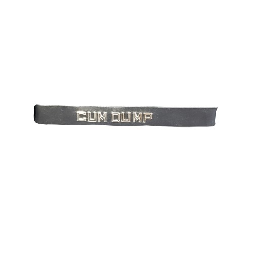 Collar de Cuero Spartacus CUM DUMP Negro para Bondage Sensorial