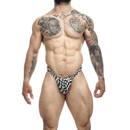 Male Basics Y Buns Thong Checkers - XL